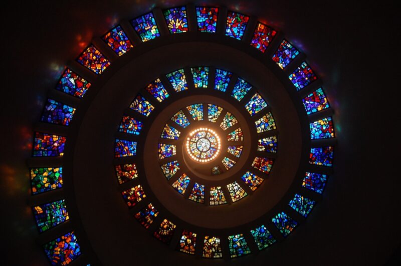 Stained Glass in a spiral